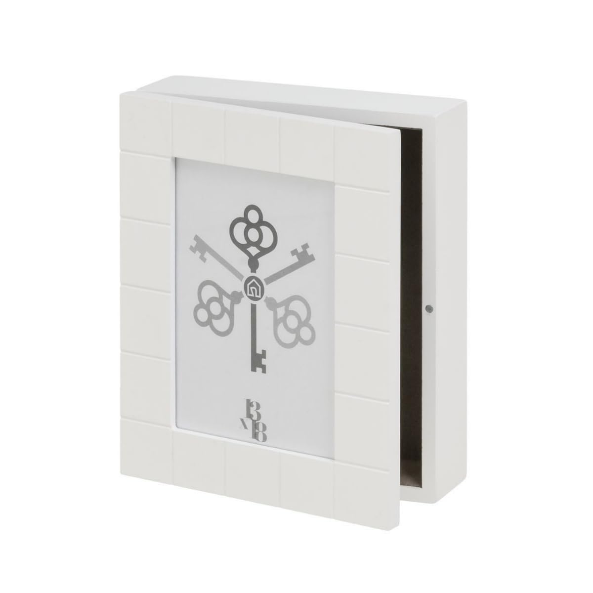 Cuelga Llaves, Caja de Madera para Llaves de Pared, Guardallaves con 6 Ganchos, para Hogar, Recibidor (Blanco)