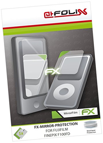 Displayschutz@FoliX - atFoliX Lámina protectora de pantalla FX-Mirror para Fujifilm FinePix F100fd - Protector de pantalla con efecto espejo