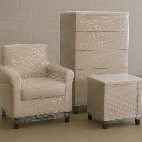 Vallian - Hand Stretchfolie 2 Rollen – Transparent – Folienbreite 50 cm, Stärke 23 μm, Bruttogewicht 1,6 kg pro Rolle, Nettogewicht 1,3 kg pro Rolle. Ideal zum Verpacken, Umziehen und Schützen.