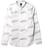 A|X ARMANI EXCHANGE Herren Long Sleeve Monochromatic Hemd mit Button Down Kragen, Weißes 3D Logo, Klein