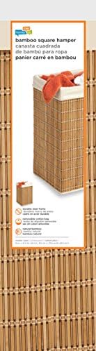 Honey-Can-Do Bamboo Wicker Laundry Hamper with Removable Canvas Bag HMP-01620 Natural, 25-Inches Tall