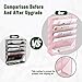 EASEPRES 6 Tier Mesh Hanging Wall File Organizer, Desk Vertical Mail Paper Document Folder Holder Rack with Bottom Tray and Nametag Label for Office Home School, Pink