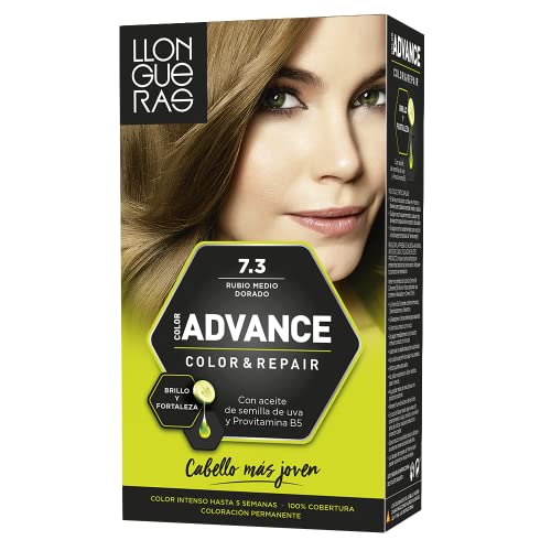 Llongueras Color Advance Tinte Pelo Mujer Coloración Permanente Color Intenso Hasta 5 semanas - Tono 7.3 Rubio Medio Dorado