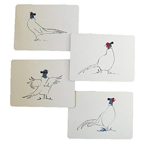 Placemats Melamine with cork Pheasant design 28 x 23 cm set of 4 from Cluck Cluck