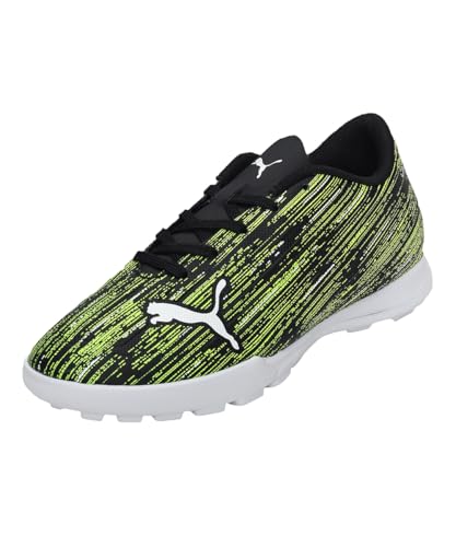Image of Puma Unisex Baby Ultra 4.2 TT Jr Black-White-Yellow Alert Football Shoe-4 Kids UK (10636702)
