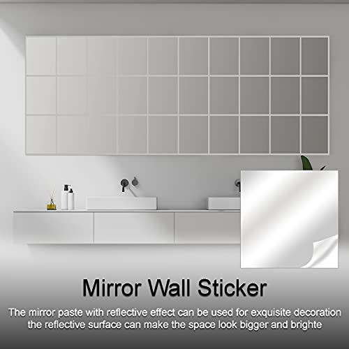 TSYFM Folhas espelhadas autoadesivas, 50 x 150 cm, folhas de espelho de acrílico flexíveis, adesivos