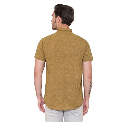 Image of LATEST CHIKAN Men's Cotton Blend Textured Half Sleeves Shirt