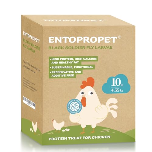 10lbs Dried Black Soldier Fly Larvae – More Calcium and Richer Protein Than MealWorms, Non-GMO, Treat for Chickens,Ducks,Birds