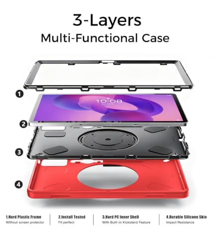 Image of Junfire Protective Case for Lenovo Idea Tab Pro 12.7 inch 2025, Red