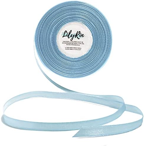 Light Blue Ribbon 1/4 Inches 36 Yards Satin Roll Perfect for Art, Wedding, Wreath, Baby Shower, Packing Birthday, DIY Hair Accessories Scrapbooking, Wrapping Christmas Other Projects Sky Color