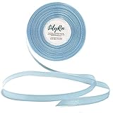 Light Blue Ribbon 1/4 Inches 36 Yards Satin Roll Perfect for Art, Wedding, Wreath, Baby Shower, Pack