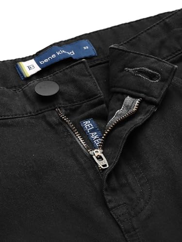 Image of Bene Kleed Men's Solid Cotton Cargo Trousers & Utility Bottomwear | Classic Flat Front Styling | Standard Full Length Straight Leg Pants | Comfortable Relaxed Fit |