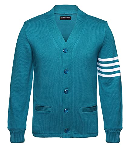 Image of Stewart & Strauss Cardigan Varsity Letter Sweater | American style button front letter sweater knit since 1977, heavyweight and ready for chenille letters and patches