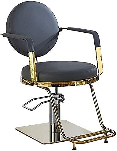 Salonstuhl Hydraulischer Stuhl Für Geschäft Oder Zuhause, Friseurstuhl Komfortabler Salonstuhl Einfacher Retro Hydraulischer Friseurstuhl Salonstuhl Für Friseur Tattoo Stuhl (420 Lbs) Praktisch Cover
