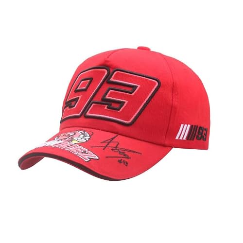Fyon Motorcycle Caps Marquez 93 Cap 100 Percent Cotton Cap Hat Baseball Cap Adjustable Size For Men And Women (Red) #TOP7