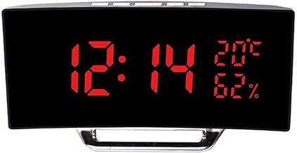 Espejo de doble funcionamiento y pantalla digital La solución de alarma moderna (rojo)