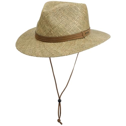 Chapeau en zostère Stetson homme avec jugulaire, voyage et soleil en paille d'été