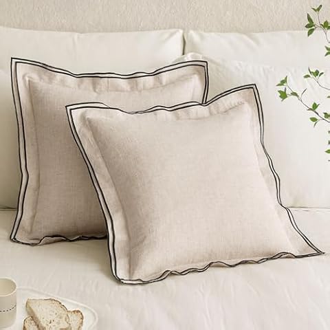 MIULEE Linen Throw Pillow Covers Cover