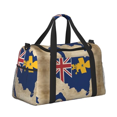 Niue flag map01 print Travel Duffle Bag Gym Bag for Women,Puffer Tote Bag,Weekender Overnight Bag Organizer3