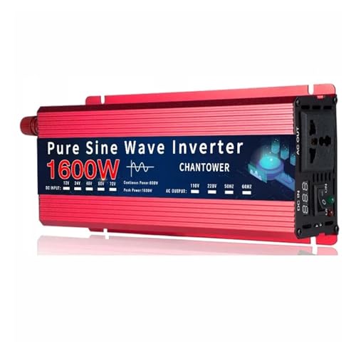 Inversor de corrente inversor 12 v/24 v A 110 v/220 v inversor de onda Sintommee Pura 12 v 220 v 1000 W 1600 W CC A CA conversor portátil inversor solar para automóvel transformador (1600 W 24 V 220 V