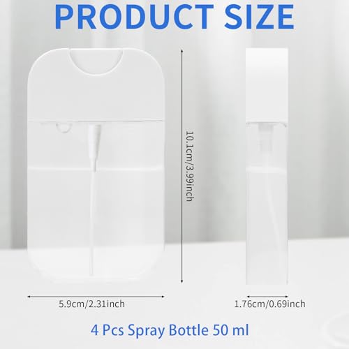 4 PCS Clear Spray Bottles, Portable Card Spray Bottles, 50 ML Refillable Plastic Perfume Atomizer Vials, Suitable Perfume, moisturizing water, hand sanitizer2