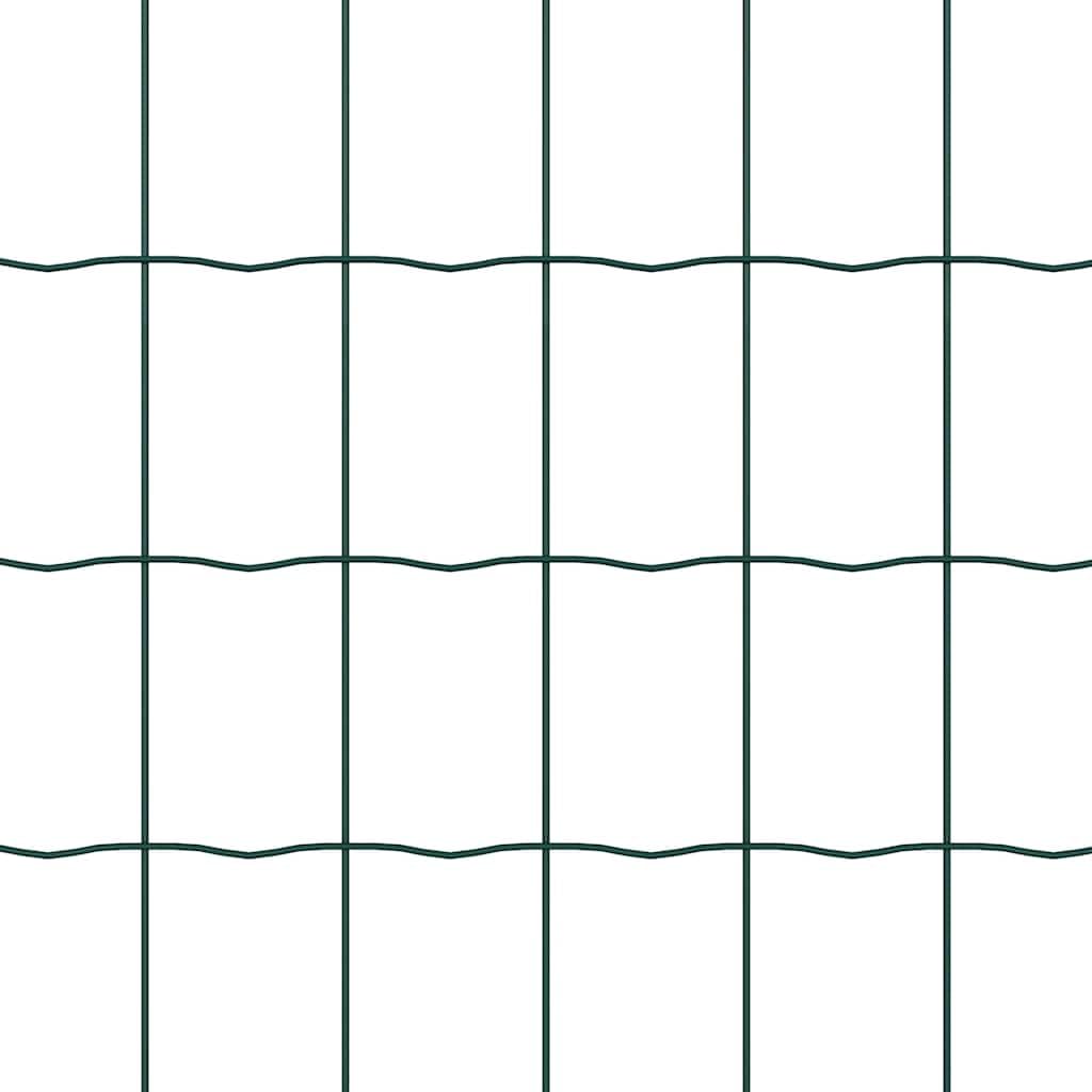Juego de paneles de valla con postes verdes para delimitación de terrazas, diseño moderno para jardín y terraza, paneles de valla con recubrimiento en polvo como protección visual, juego con postes