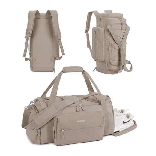 BAGSMART 4-IN-1 Gym Bag for Women Men, TSA Lightweight Duffle Bag for Travel with Shoe Compartment & Wet Pocket, 22L/30L/38L Tactical Backpack with 40oz Water Bottle Holder