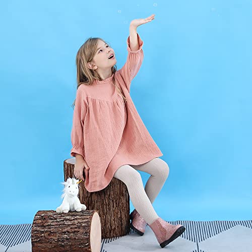 Tobfis Girl's Fashion Glitter Chelsea Boot Ankle Boots,Pink Pu,12 M Us Little Kid #TOP2