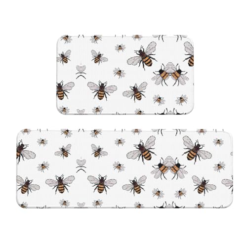 Tapis de cuisine absorbants lot de 2 style ferme pour le sol - 2