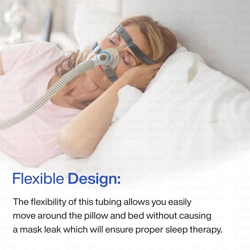 Image of OTICA CPAP /BIPAP Flexible Airflow Tube 22mm - Universal 1.8m Hose for Comfortable Night Breathing, Reusable, Lightweight & Durable, Easy to Connect to All Airflow Devices
