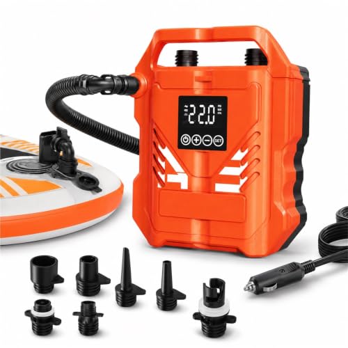 Bomba eléctrica SUP portátil para inflar tu tabla de paddle surf a pie de playa con toma 12V