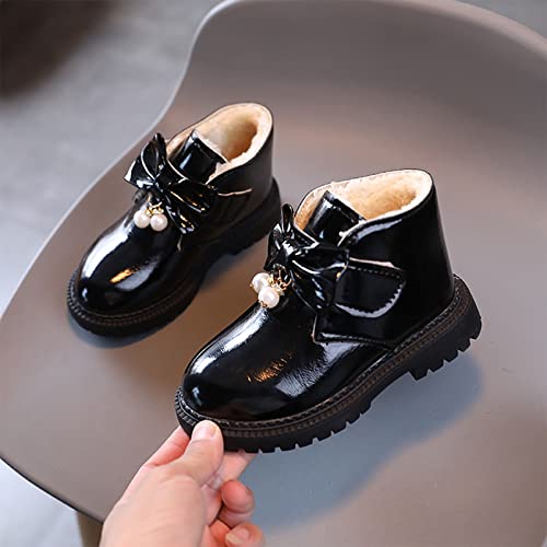 Baby Low Heel Shoes Fashion Autumn Winter Girls Snow Boots Thick Bottom Non Slip Warm And Comfortable Cute Bow4
