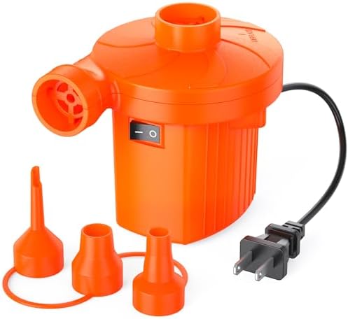 Electric Air Pump for Inflatables,Portable Quick-Fill Air Pump with 3 Nozzles,110-120V, Inflator & Deflator Pumps for Outdoor Camping, Air Mattress Beds,Boats,Inflatable Cushion,Couch,Pool Floats