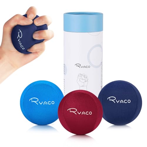 RYACO Handtherapie-Übungs-Stressball-Bundle – 3er-Set – Stressball mit dynamischem Widerstand und Griffverstärkung – therapeutische Handwiederherstellung