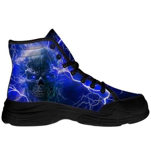 Skull Shoes for Men Lace-Up Canvas High Top Sneakers Gifts for Him Her4