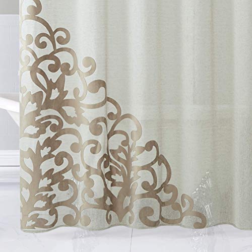 Rideau de douche en tissu Dainty Home Natalscli lavable 180x180