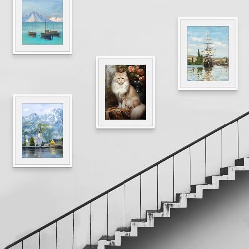Picrit 24x30 Picture Frame 3 Pack, White Poster Frame, Display Poster 18 x 24 with Mat or 24x30 without Mat for Horizontal or Vertical Wall Mounting