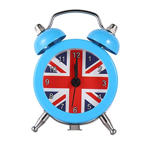 Cabilock 1pieza Reloj Despertador Digital Diseño De Bandera del Reloj De Mesa Silencioso para Dormitorio Dispositivo De Despertador Mini para Estudiantes Color Azul