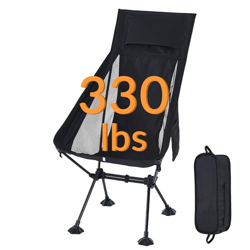 High Back Lightweight Camping Chair for Adults with Wide Seat