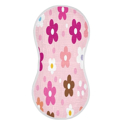 Flowers Burp Cloths Cotton Baby Washcloths,Large 22x11in Burping Cloth Absorbent and Soft for Newborn Baby Boys and Girls,2 Pack