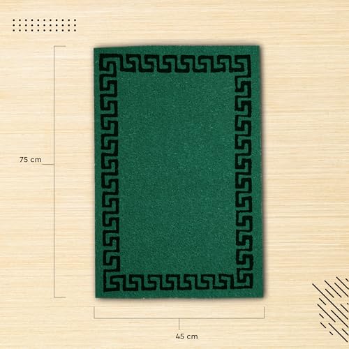 Image of Encasa XO Coir Door Mat for Home Entrance, Anti Slip PVC Back Green