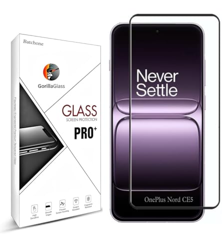 Image of BATCHONE Premium Tempered Glass Screen Protector Compatible for Oneplus Nord CE5 /CE 5 (5G) (Black) with Edge to Edge Coverage and Easy Installation kit, Pack of 1