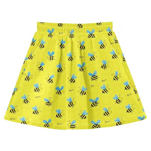 Jupe athlétique 2 en 1 fille jaune pour tennis et golf