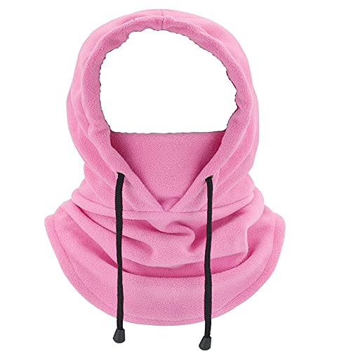 Cycling Cap ski Winter Windproof Cap Outdoor Sports bib Cold Padded Hood mask Plush Warm hat Bike Bicycle Pink