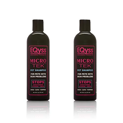 EQyss Micro-Tek Pet Shampoo - Stops Scratching, Itching, Biting, or Licking Hot Spots. Perfect for Pets with Skin Problems. 16 oz