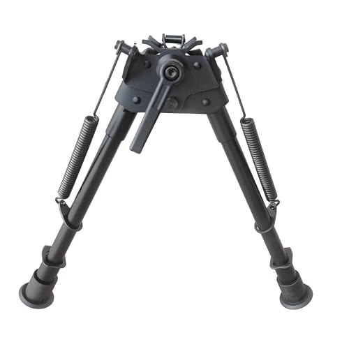 9-13 Inch Tactical Adjustable High Bipod Foldable Notched Legs Pivot Bench Rest Bi-Pod (Swivel with Pod-loc)