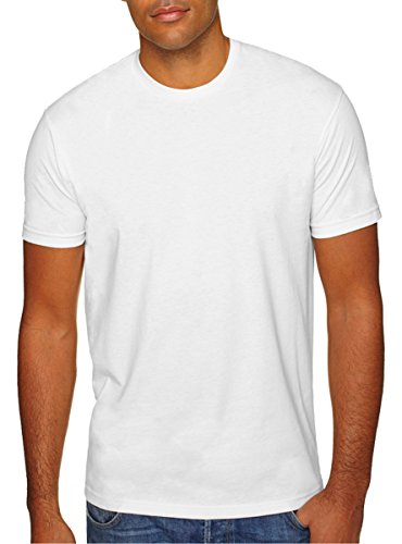 Next Level Men's Premium Fitted Sueded Crew, Wht, Large