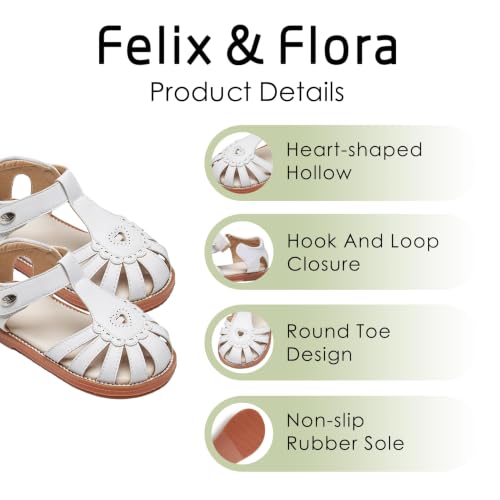 Image of Felix & Flora Toddler Girls Sandals Flower Girl Shoes Soft Rubber Princess Flat Shoes