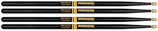 2 PACK Promark ActiveGrip Rebound 5A Drumsticks, Acorn Tip, Black, R5AAG-2