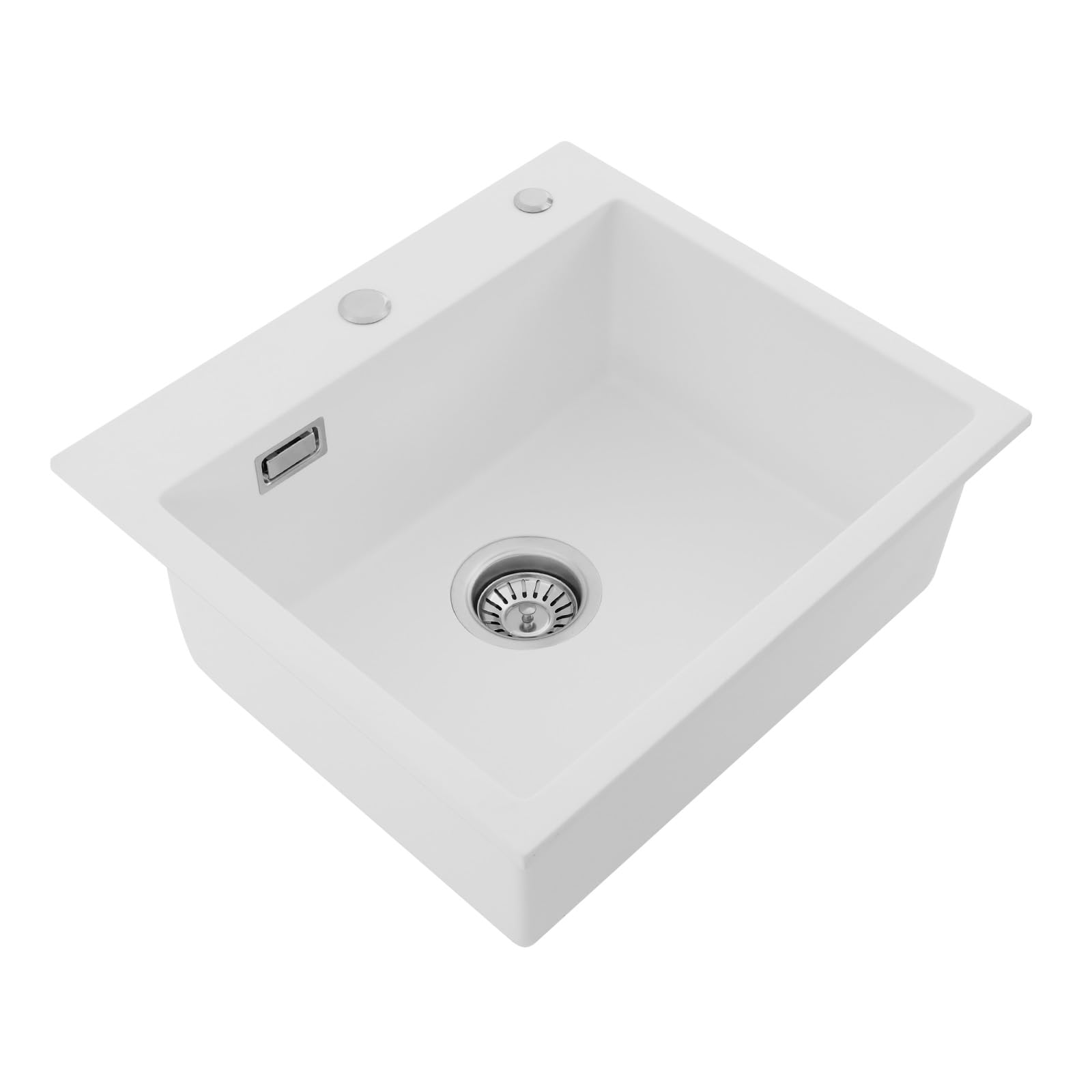 Fregadero de Cocina Lavabo Fregadero de Cocina con Cesta de Drenaje y Anillos de Sellado para Instalación de Montaje Superior y Montaje Inferior Fregadero Moderno para Cocina, Baño y Restaurante